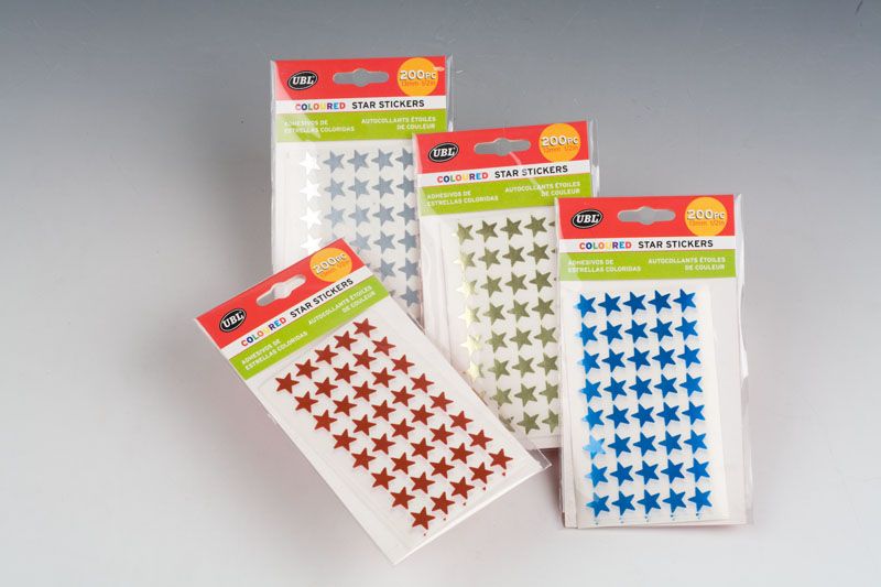 Stickers Stars Coloured (Set Of 12)
