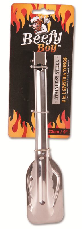 Bbq 2 In 1 Spatula Tongs - 23cm (Set Of 3)