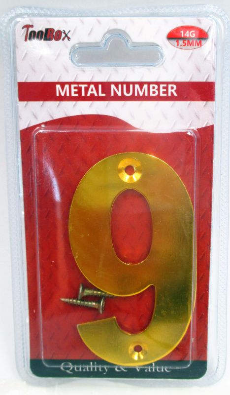 Metal Number 7.3cm #9 (Set Of 4)