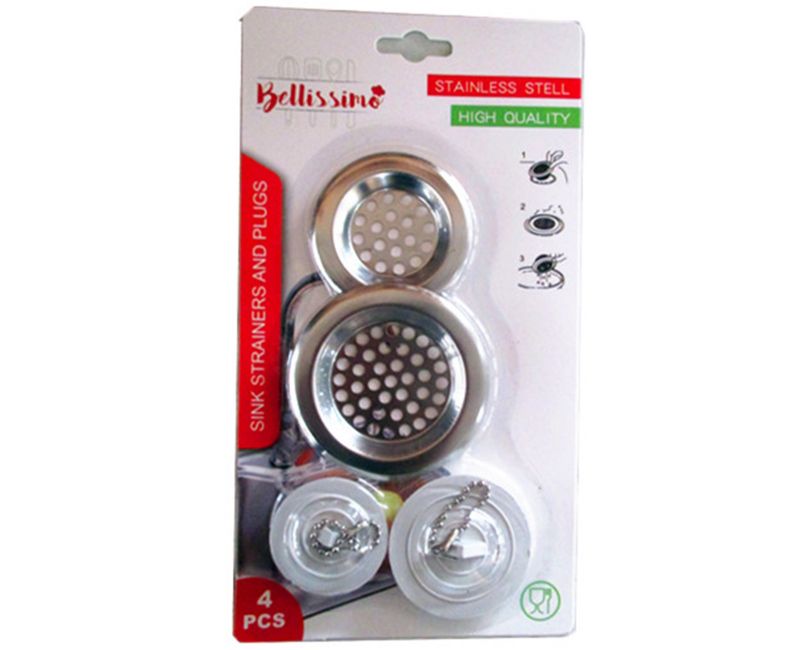 Sink Strainers And Plugs (4 Packs)