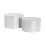Gift Flower Box Ribbed Round Warm White Set 2