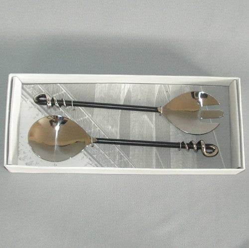Salad Server - 

Stainless Steel Spiral Handle