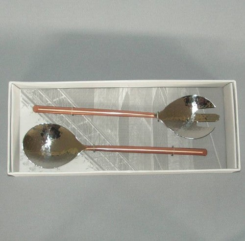 Salad Server - with Copper Handles