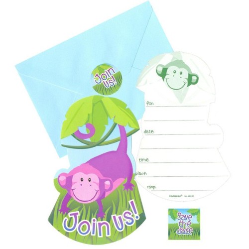 Jungle Animals Postcard Invitations - Pack of 8
