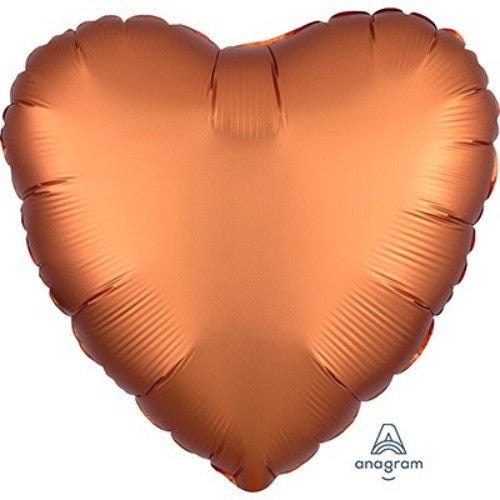 45cm Heart Amber Satin Luxe Foil Balloon