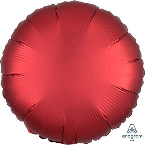 45cm Round Sangria Satin Luxe Foil Balloon