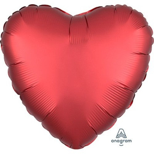 45cm Heart Sangria Satin Luxe Foil Balloon