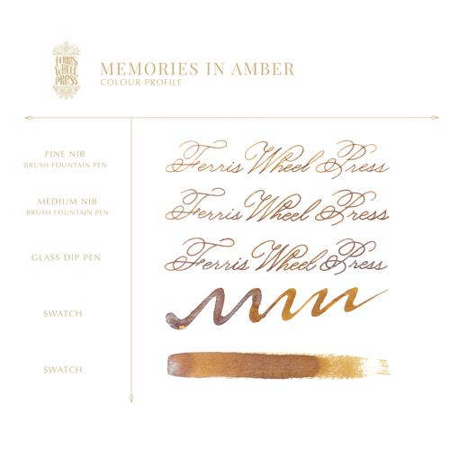 Sepia Shimmer Fountain Pen Ink Ferris Wheel Press Memories in Amber 38ml