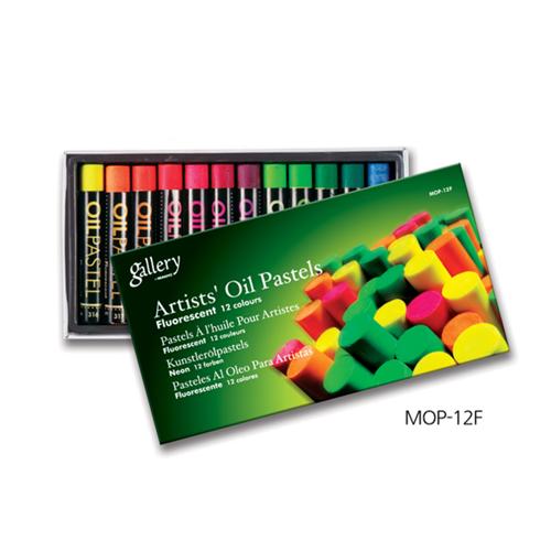 Gallery Fluorescent Oil Pastels Mungyo 12 Colour Set