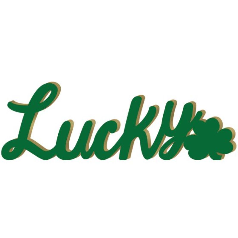 Irish Lucky & Shamrock MDF Standing Sign featuring vibrant colors and a charming shamrock design, perfect for St. Patrick's Day decor.