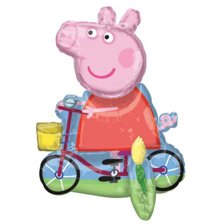 Vibrant 45cm x 55cm self-sealing foil balloon featuring Peppa Pig, perfect for children's birthday parties and celebrations.