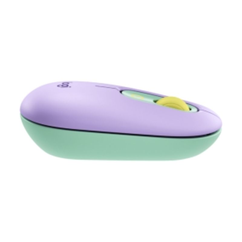 Logitech POP Wireless Bluetooth Mouse in vibrant Daydream color with 4000 dpi precision, SilentTouch, and customizable top button.