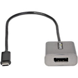 StarTech USB-C to DisplayPort adapter with 12-inch cable for 4K/8K video output and seamless device connectivity.