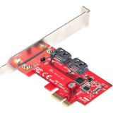 StarTech.com PCIe SATA Card - 2-Port SATA III 6Gbps Controller for HDDs/SSDs - PCIe 2.0 x1