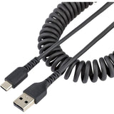 StarTech.com Rugged USB-A to USB-C Coiled Cable - 1m Durable Data Transfer & Fast Charging