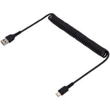 StarTech.com Rugged USB-A to USB-C Coiled Cable - 1m Durable Data Transfer & Fast Charging