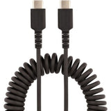 StarTech.com Rugged 1m USB-C to USB-C Coiled Cable - Durable Data Transfer & Charge Cable