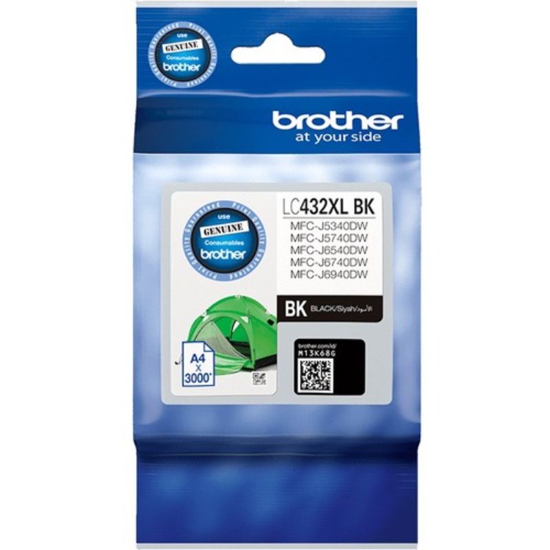 Brother LC432XLBK High-Yield Black Ink Cartridge - Original Inkjet Cartridge for Quality Printing