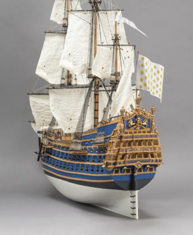 Wooden Ship and Fittings -  (King Louis XIV Warship)