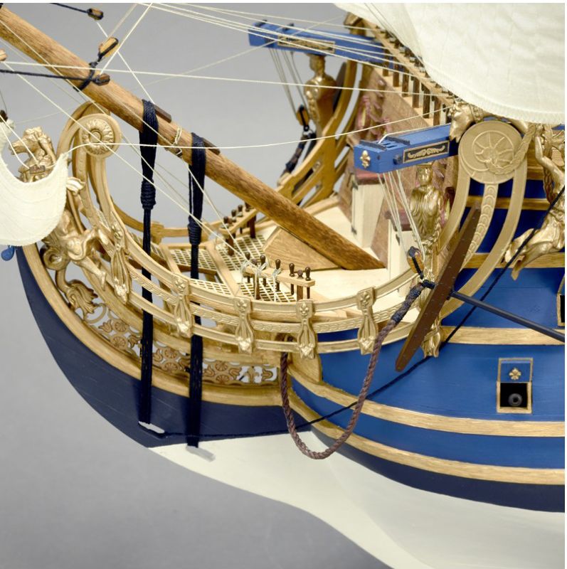 Wooden Ship and Fittings -  (King Louis XIV Warship)