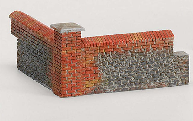 Hornby Brick Walling Corners for model railway, enhancing dioramas with detailed, realistic brick architecture.