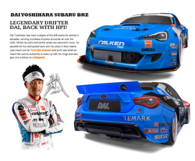 Radio Control Car - 1/10 RS4 Drift SubaruBRZ w/b&c