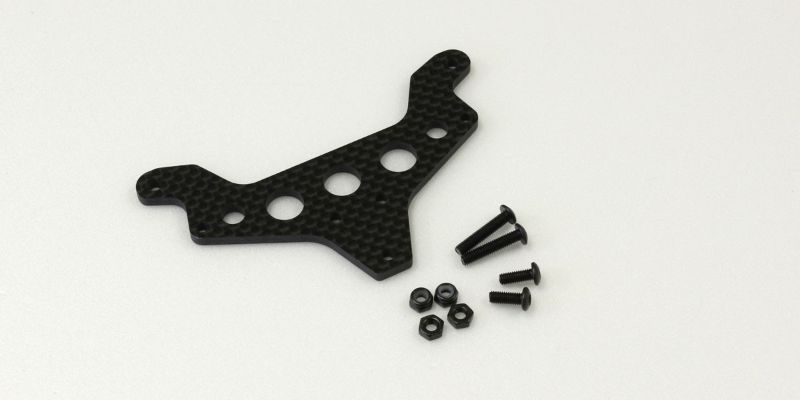 Kyosho Carbon Rear Shock Stay for RC cars, enhancing durability, stability, and performance on various terrains.