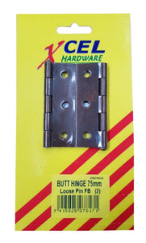 Butt Hinges - FB Loose Pin 2-pce 75mm Carded Xcel