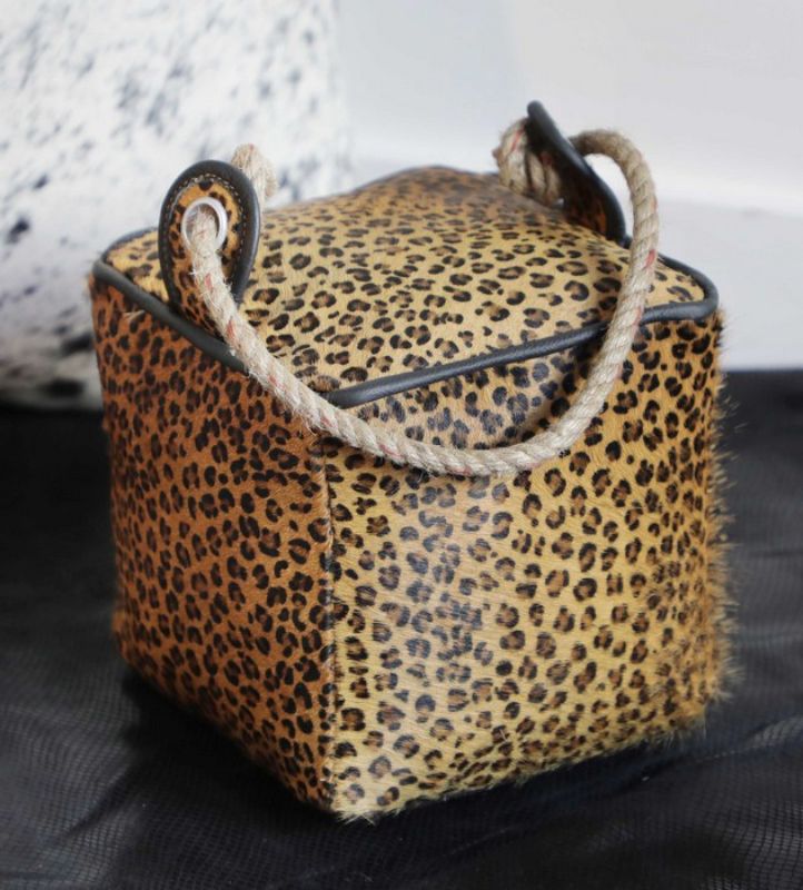 DOOR STOP - LEOPARD LEATHER (20cm)