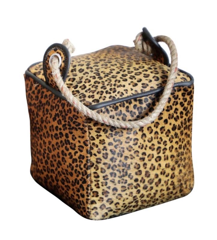 DOOR STOP - LEOPARD LEATHER (20cm)