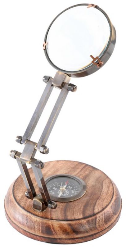 CONVEX LENS MAGNIFIER W/COMPASS (15.5cm)