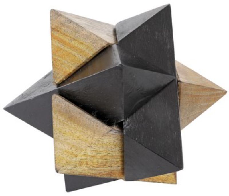 WOOD PUZZLE GAME - NATURAL/Black (7.5cm)