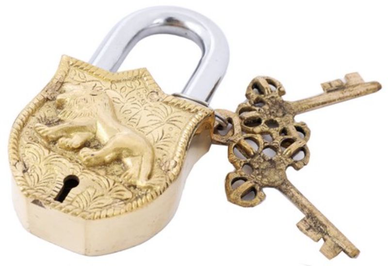 LOCK - BRASS LION (11.5cm)