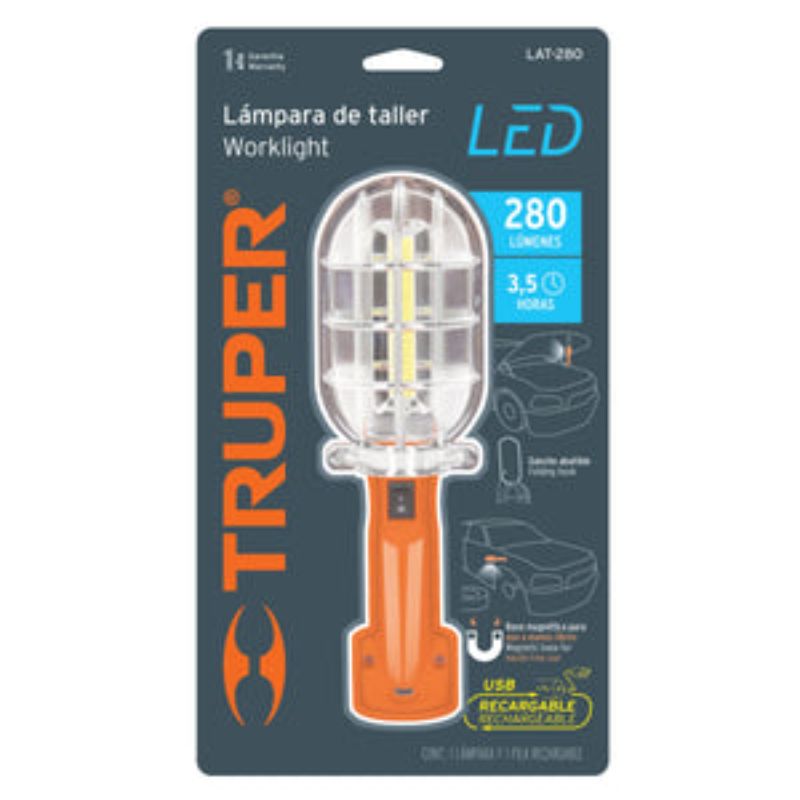 Worklight Rechargeable with USB 280 Lumens Truper