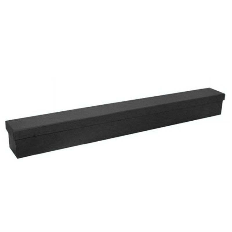 Elegant black 74cm rose box with a ribbed design, perfect for showcasing floral arrangements for special occasions.