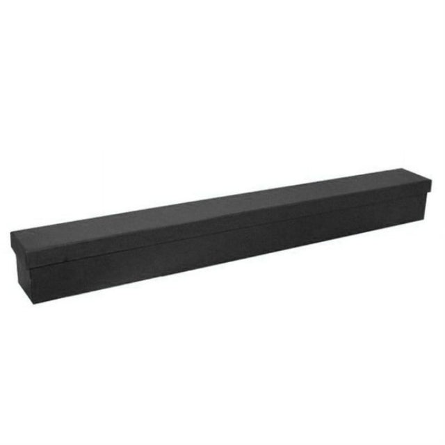 Elegant black 74cm rose box with a ribbed design, perfect for showcasing floral arrangements for special occasions.
