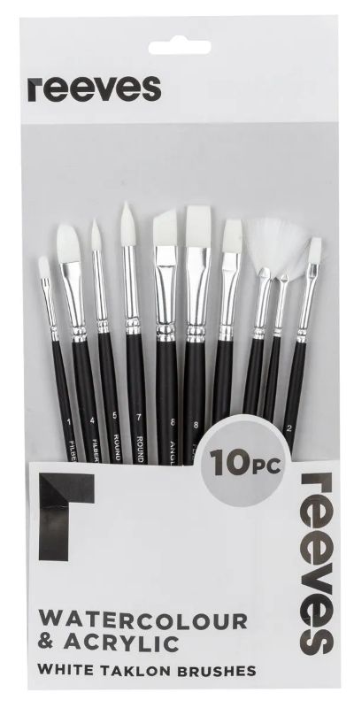 Reeves Brush Taklon Short Set Of 10 BRUSH #1