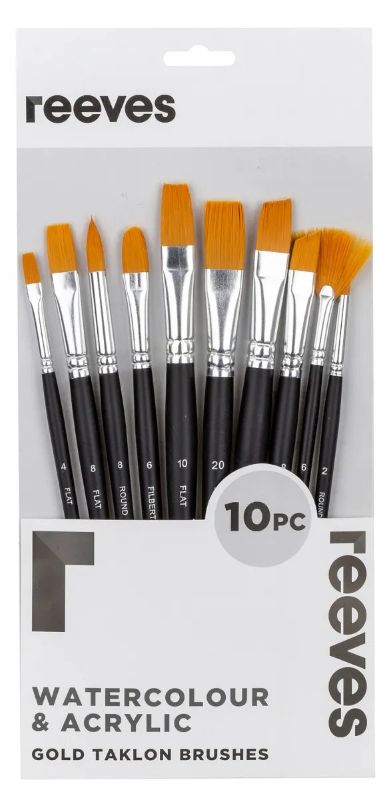 Reeves Brush Taklon Short Set Of 10 BRUSH #2
