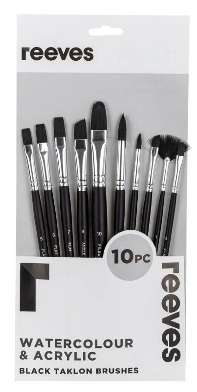 Reeves Brush Taklon Short Set Of 10 BRUSH #3