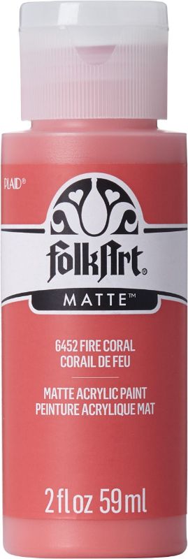Folk Art Acrylic Paint 2oz/59ml  FIRE CORAL 6452