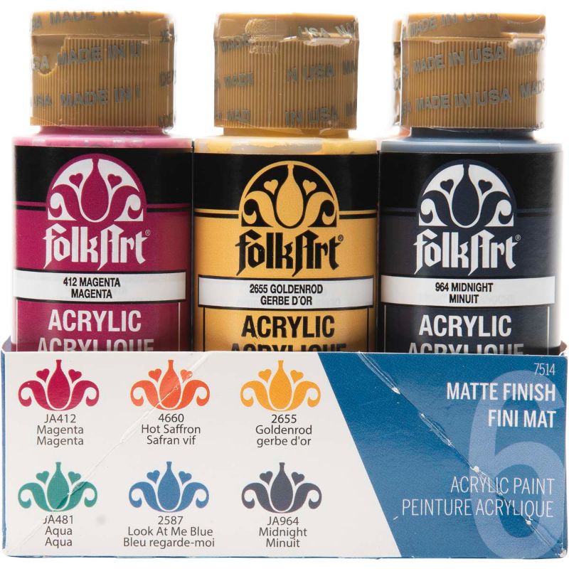 Folk Art Acrylic Paint 2oz/59ml Under The Sea - Set Of 6