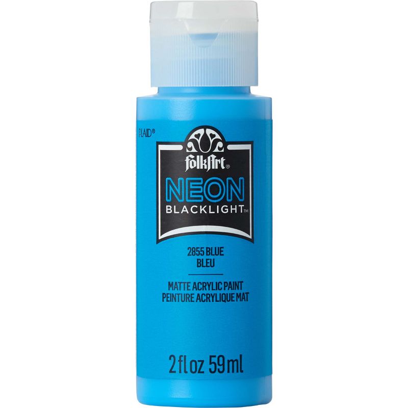 Folk Art Acrylic Paint Neon Blacklight 2oz/59ml BLUE 2855