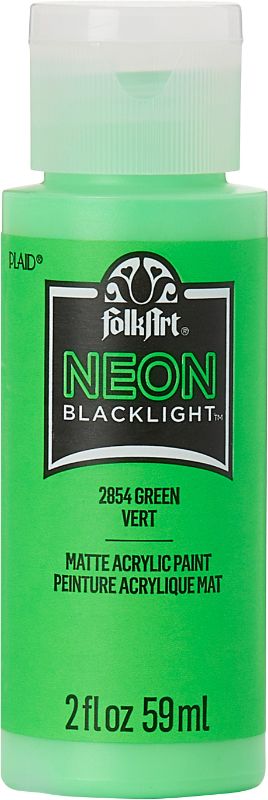 Folk Art Acrylic Paint Neon Blacklight 2oz/59ml GREEN 2854