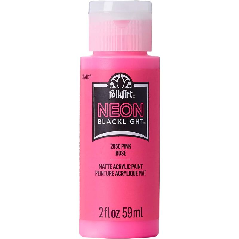 Folk Art Acrylic Paint Neon Blacklight 2oz/59ml PINK 2850