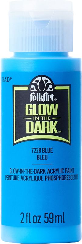 Folk Art Acrylic Glow In The Dark Paint 2oz/59ml BLUE 7229E