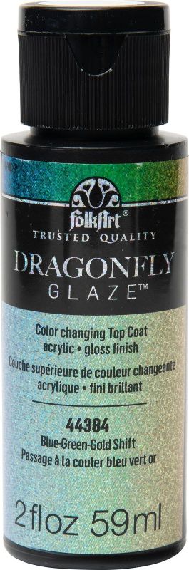 Folk Art Dragonfly Glaze Acrylic Paint 2oz/59ml BLUE-GREEN-GOLD SHIFT 44384E
