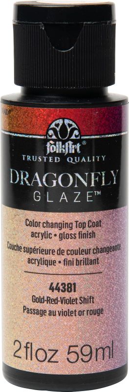 Folk Art Dragonfly Glaze Acrylic Paint 2oz/59ml GOLD-RED-VIOLET SHIFT 44381E