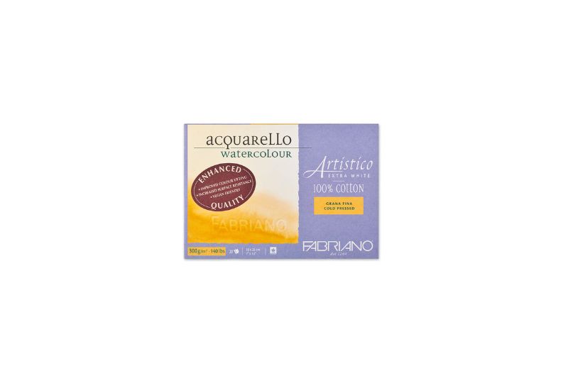 Fabriano Artistico Watercolour Enhanced Block 300gsm Cold Press Extra White 20 S