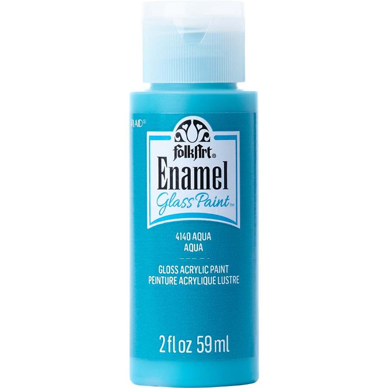 Folk Art Glass Acrylic Paint Enamel 2oz/59ml AQUA 4140