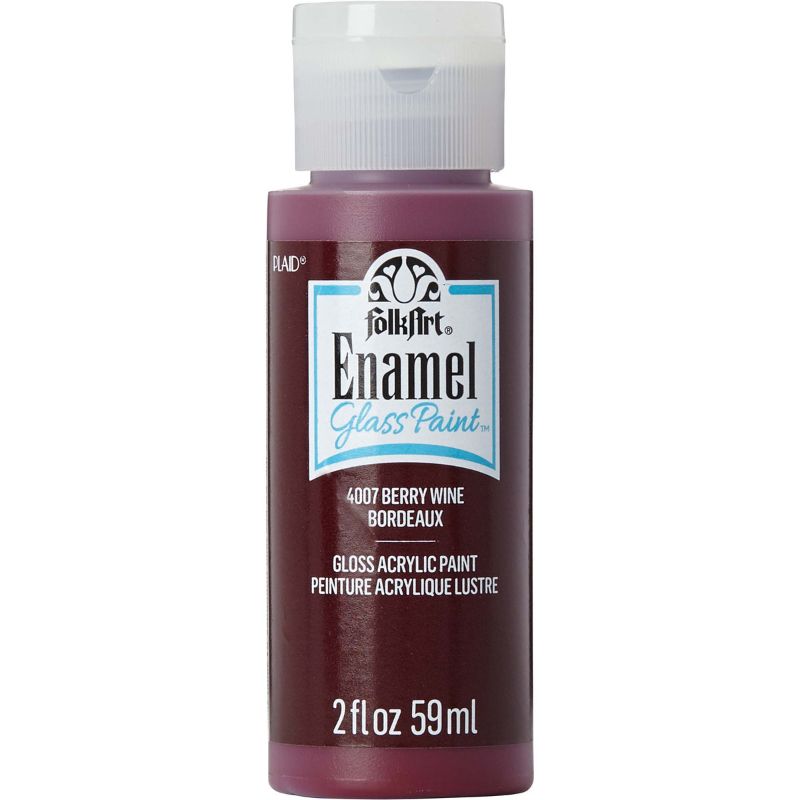 Folk Art Glass Acrylic Paint Enamel 2oz/59ml BERRY WINE 4007